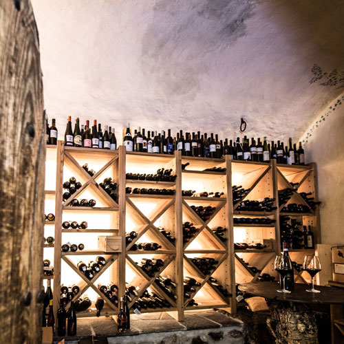Wine cellar in the Hotel Enzian in Seis am Schlern